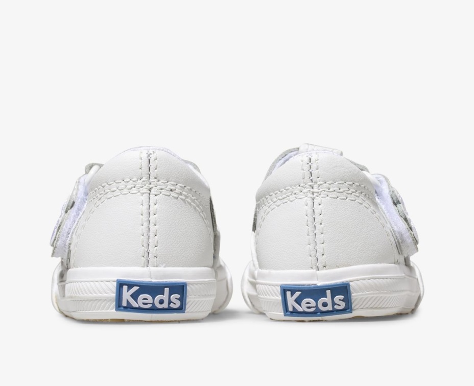 Büyük çocuk Defne T-kayışı Deri Spor Ayakkabı Beyaz Keds
