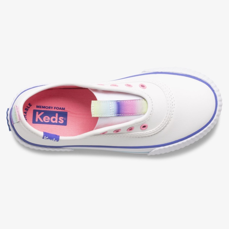 Keds Büyük çocuk Topkick Slip, Yıkanabilir Deri Beyaz