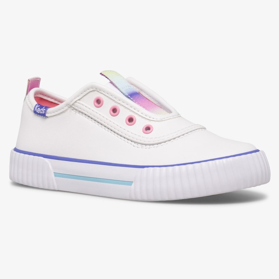 Keds Büyük çocuk Topkick Slip, Yıkanabilir Deri Beyaz