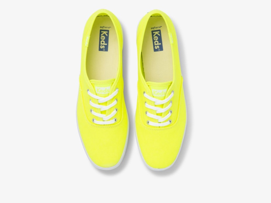 Keds Kadın şampiyonu Tuval Neon Yıkanabilir Neon Sarı
