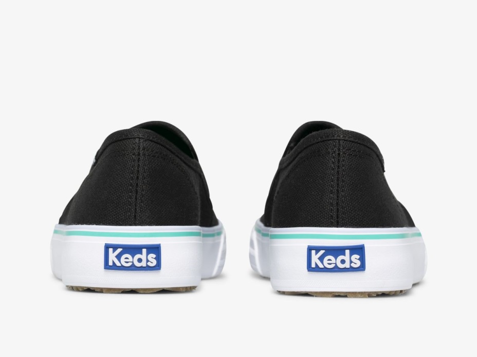 Keds Kadın çift Katlı Tuval Yıkanabilir Siyah Turkuaz