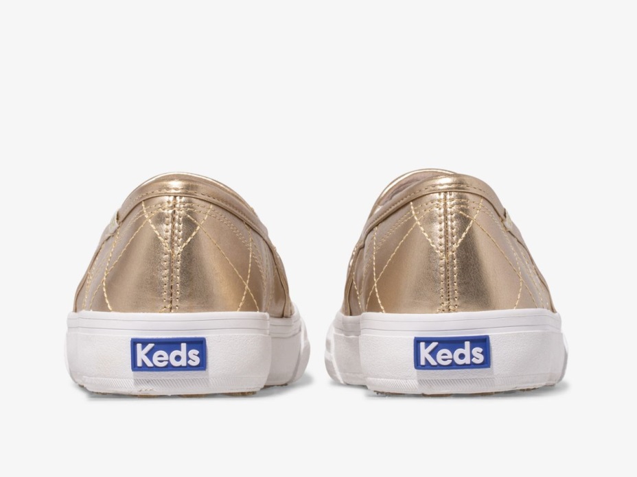 Keds Kadın çift Katlı Kapitone Metalik Altın
