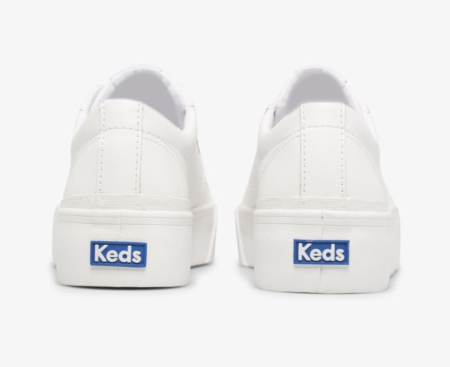Keds Bayanlar Atlama Tekme Ikili Deri Beyaz