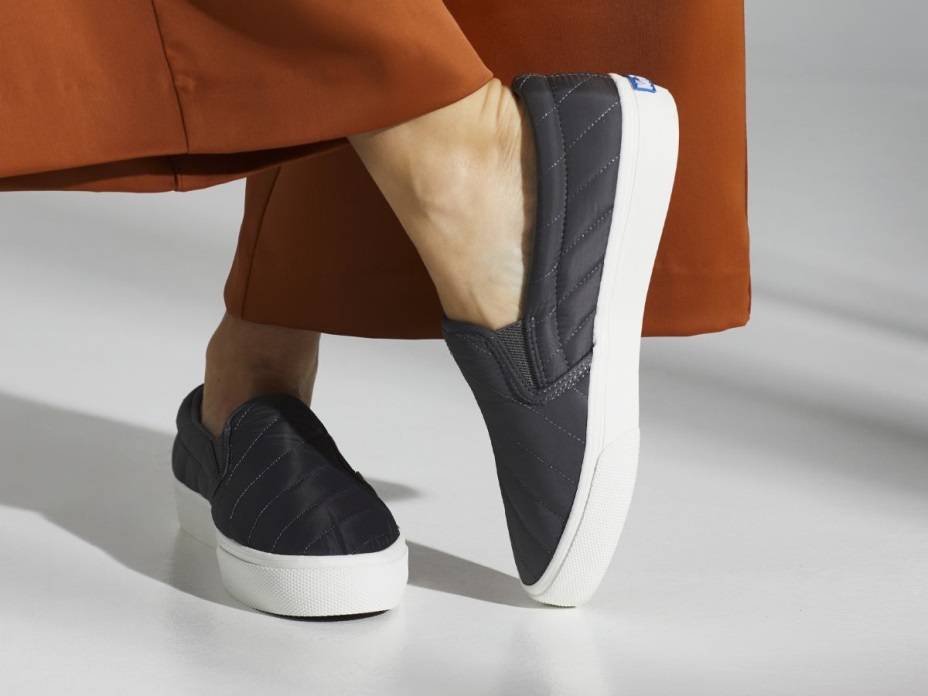 Keds Su Geçirmez Kapitone Kirpi Gri üzerinde Kadın Atlama Tekme Kayma