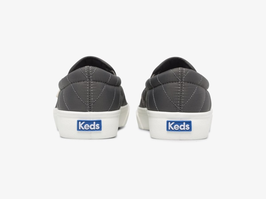 Keds Su Geçirmez Kapitone Kirpi Gri üzerinde Kadın Atlama Tekme Kayma