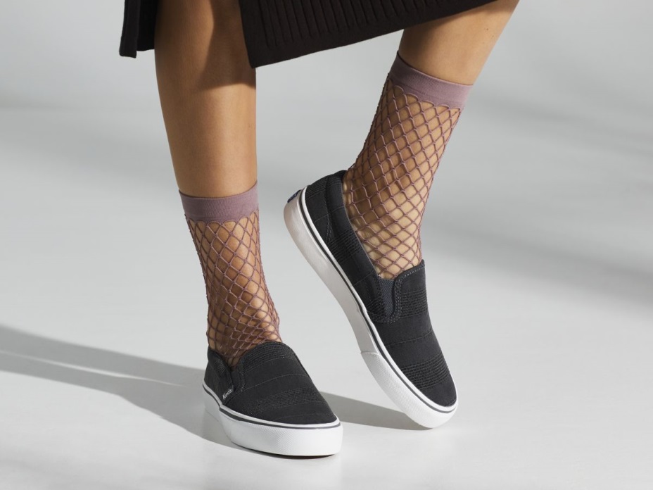 Keds Kadın Atlama Tekme Kayma şerit Chambray Kömür