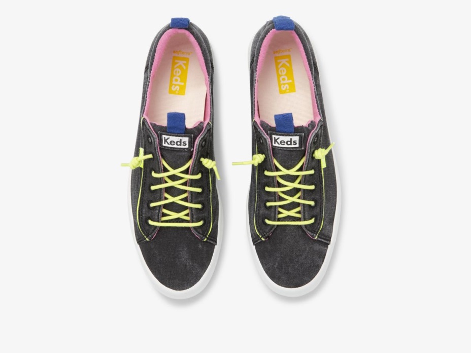 Keds Kadın Geri Tepme Tuval Pop Yıkanabilir Siyah