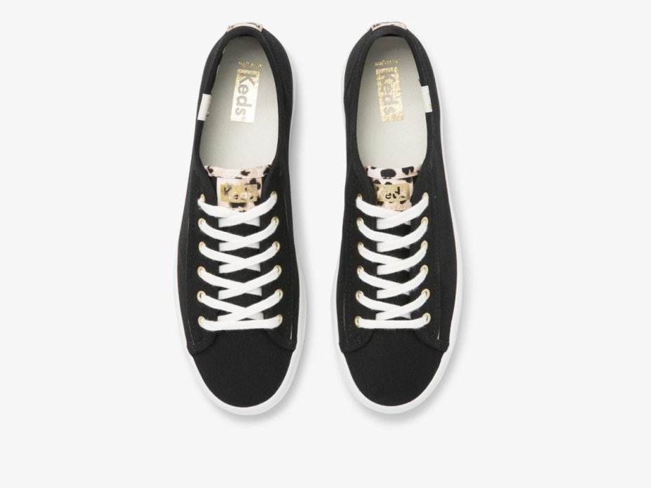Keds Kadın Kickstart Leopar Pop Tuval Siyah