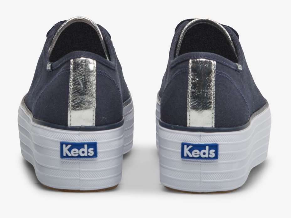 Keds Kadın üçlü Kanvas Lacivert Gümüş