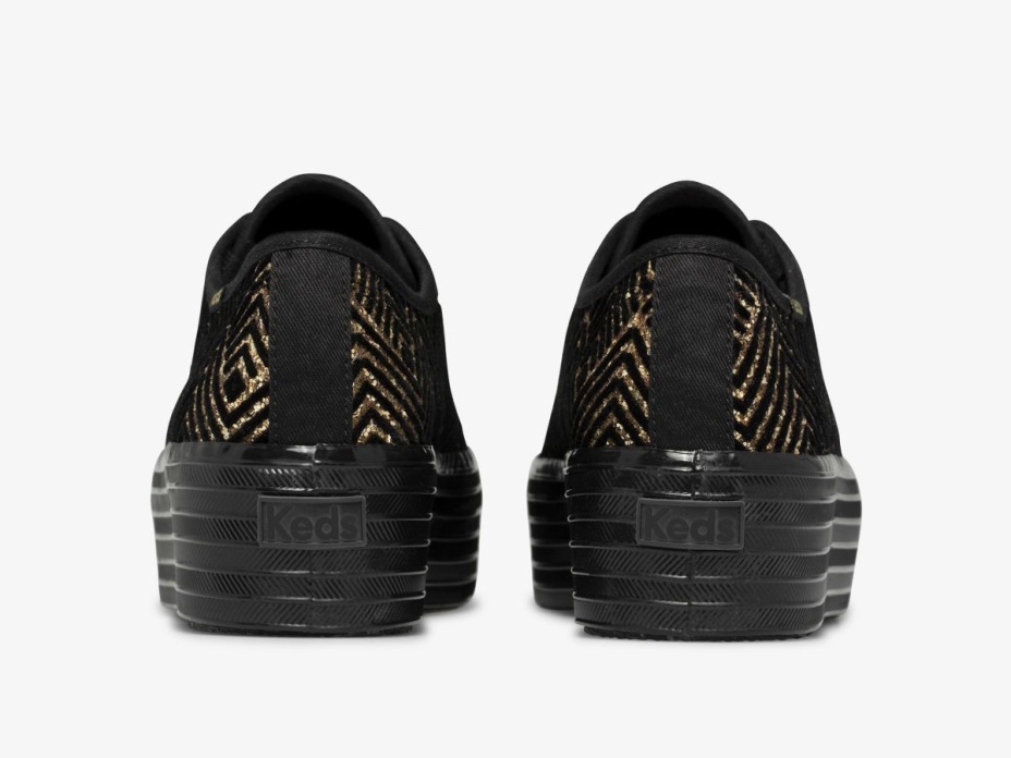 Keds Kadın üçlü Göz Kamaştırıcı Siyah Altın