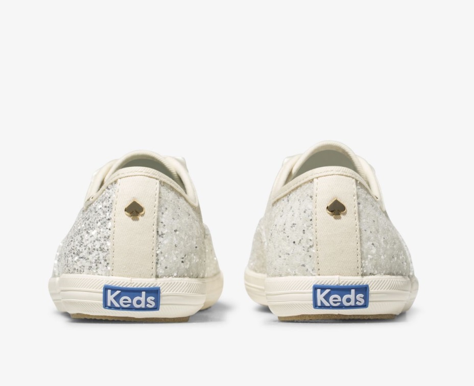 Keds Kadın X Kate Maça New York şampiyonu Parıltılı Krem ​​parıltı
