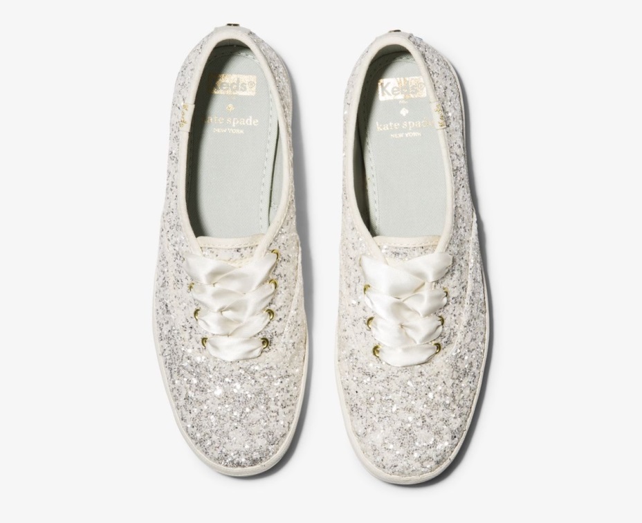 Keds Kadın X Kate Maça New York şampiyonu Parıltılı Krem ​​parıltı