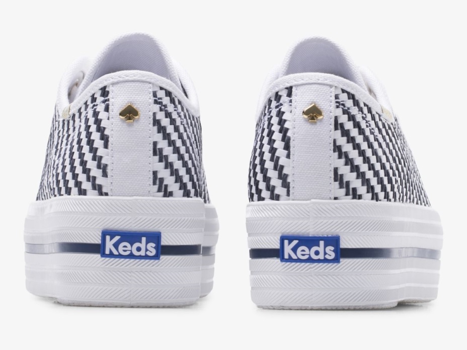 Keds Kadın X Kate Maça New York üçlü Dokuma Beyaz Lacivert