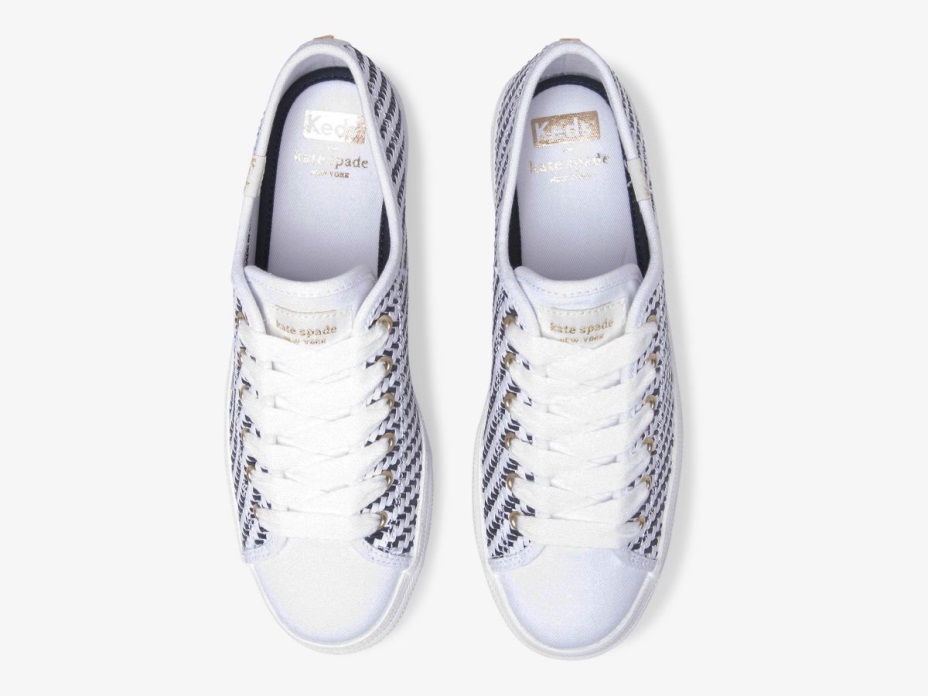 Keds Kadın X Kate Maça New York üçlü Dokuma Beyaz Lacivert