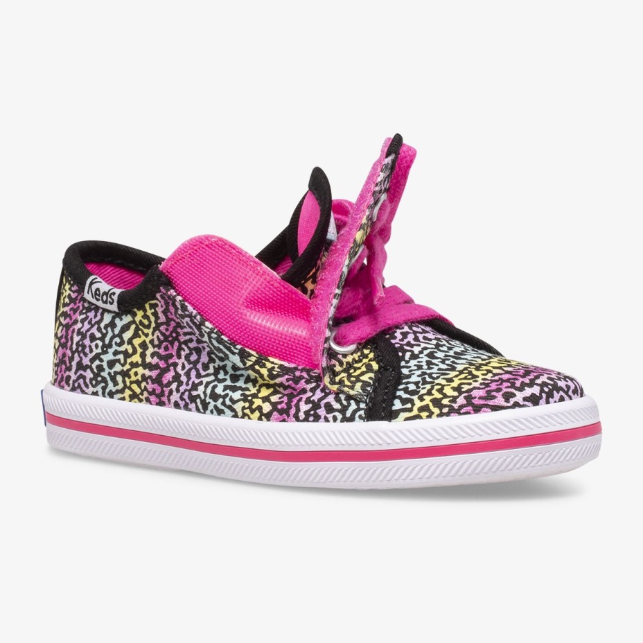 Küçük çocuğun Kickstart Mevsimlik Jr Siyah/gökkuşağı Keds