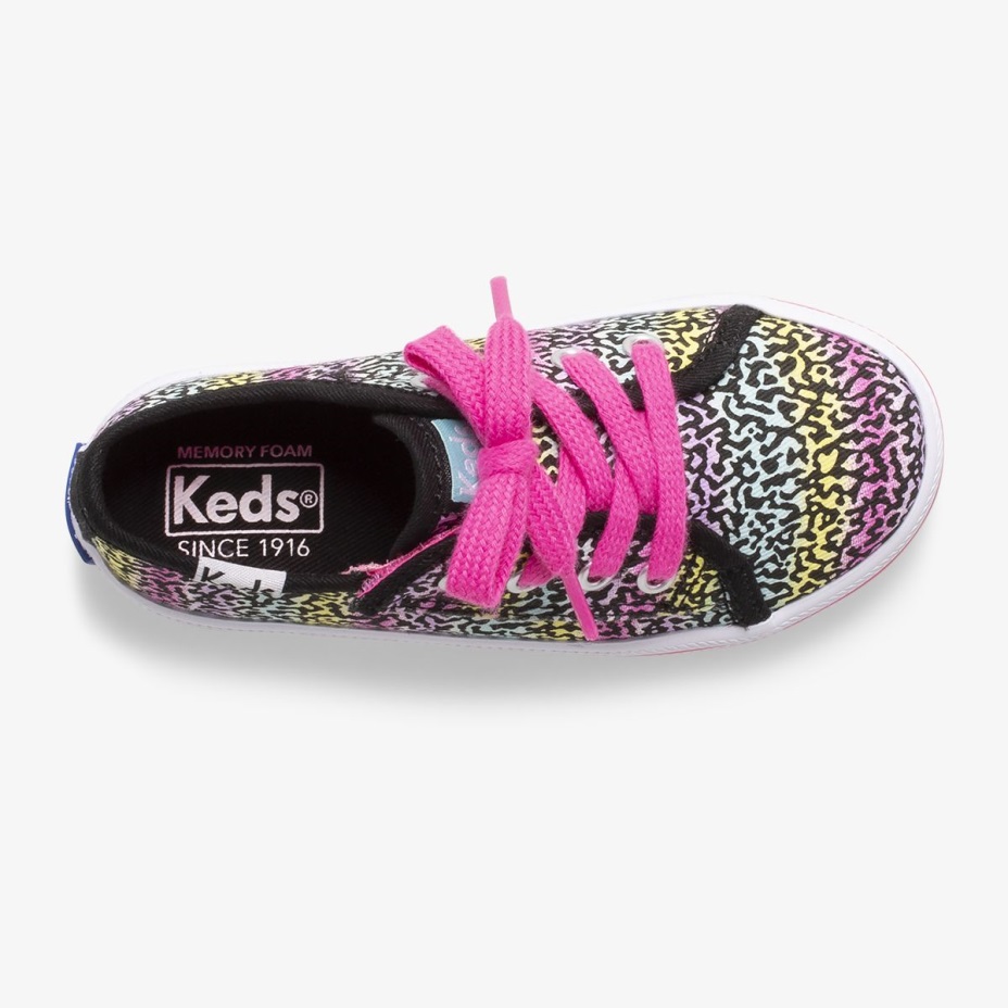 Küçük çocuğun Kickstart Mevsimlik Jr Siyah/gökkuşağı Keds