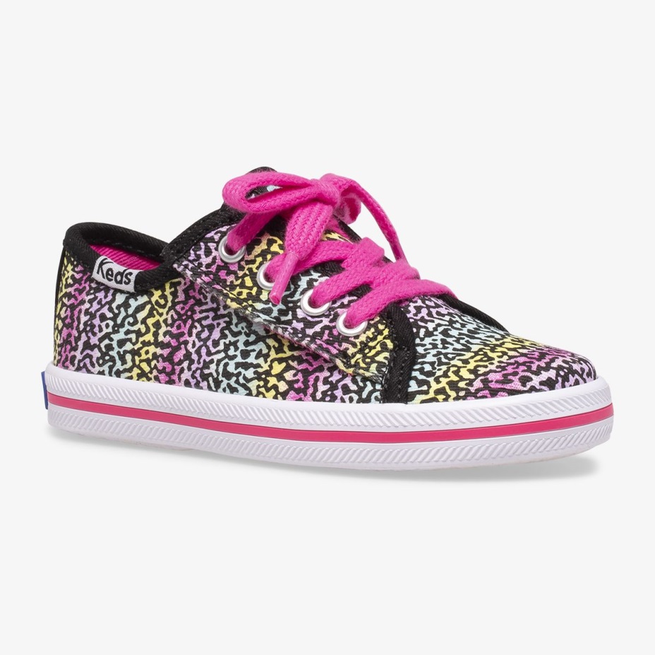 Küçük çocuğun Kickstart Mevsimlik Jr Siyah/gökkuşağı Keds