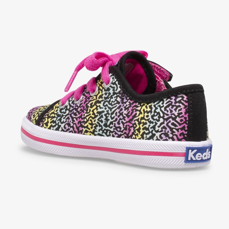 Küçük çocuğun Kickstart Mevsimlik Jr Siyah/gökkuşağı Keds