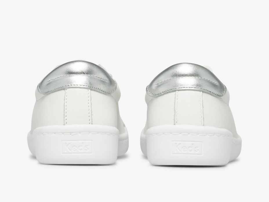 Kadın As Deri Keds Beyaz Gümüş