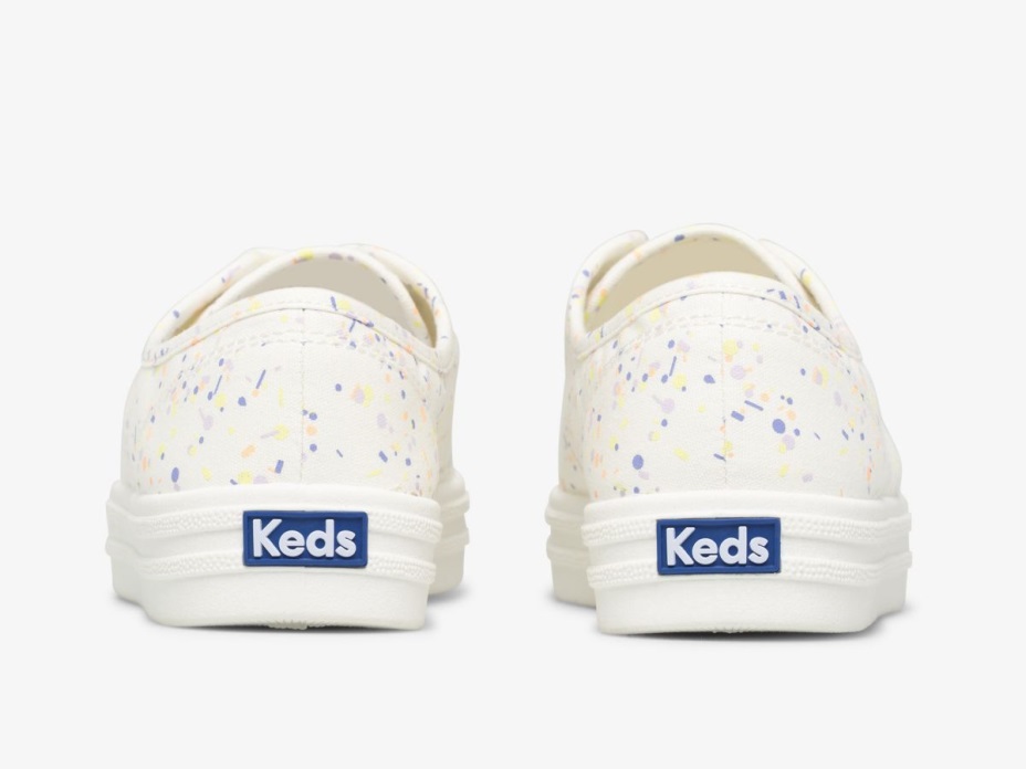 Kadın Esintili Konfeti Tuval Beyaz çok Keds
