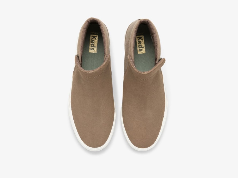 Kadın Bakır Fermuarlı Patik Kahverengi Keds