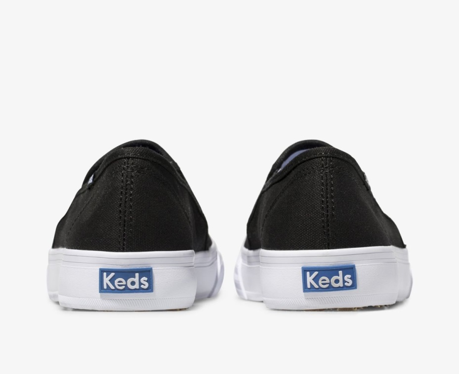 Kadın çift Katlı Tuval Siyah Keds