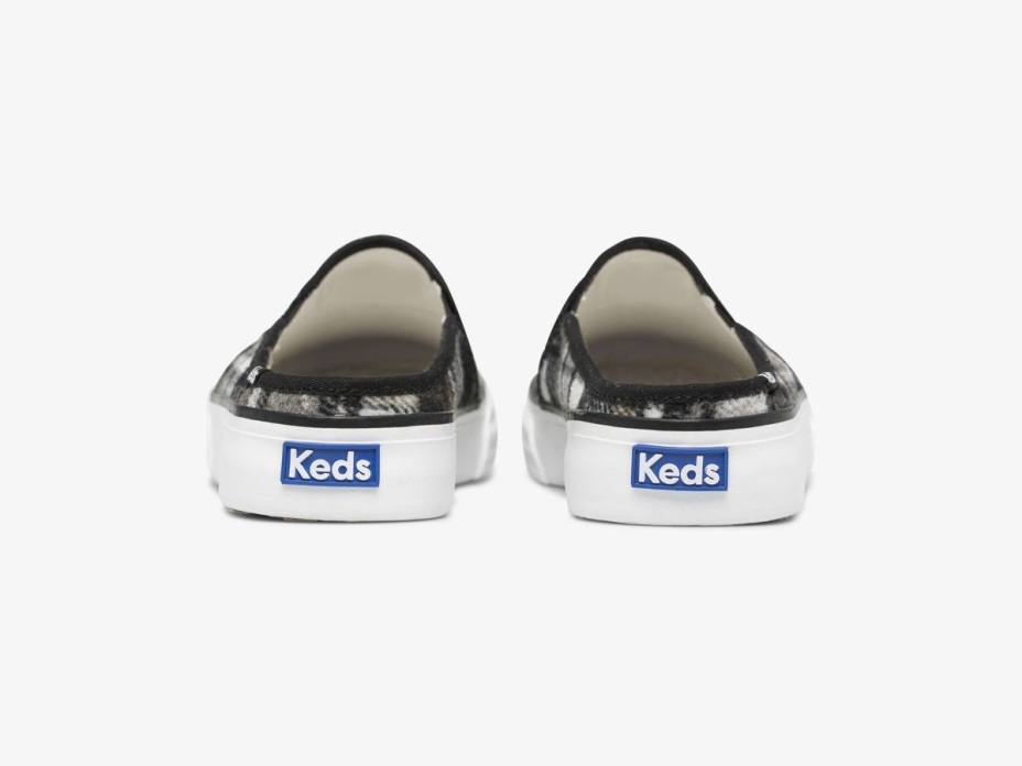 Kadın çift Katlı Katır Ekose Keds Gri