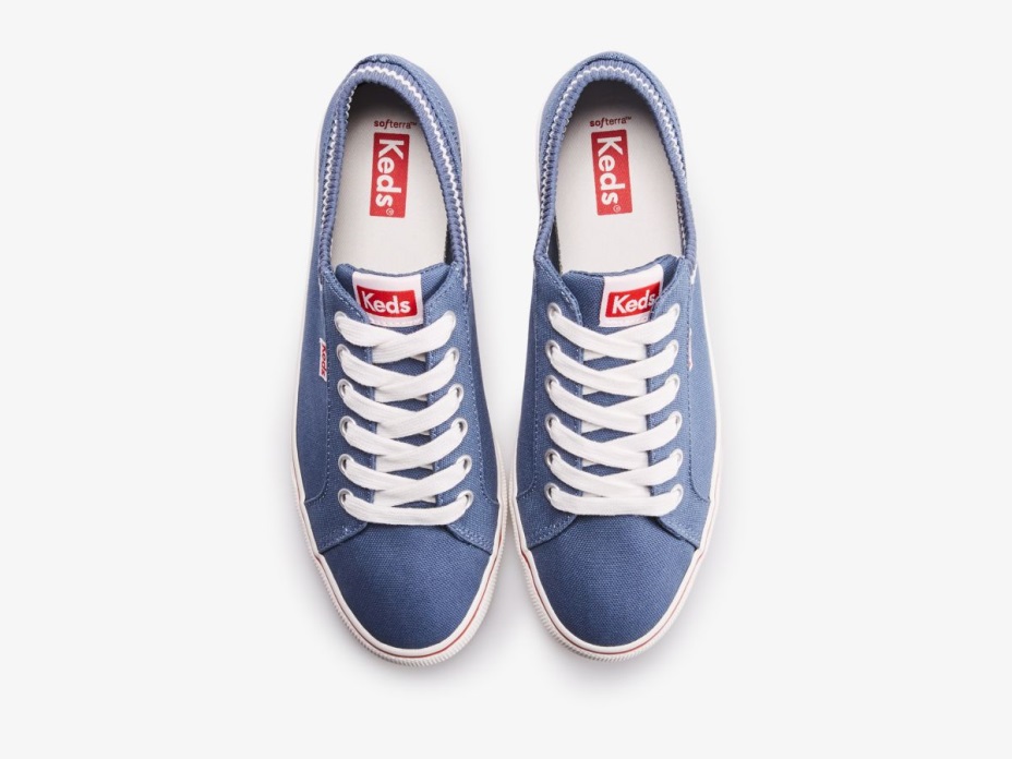 Kadın Atlama Tekme Kaburga örgü Yaka Lacivert Beyaz Keds