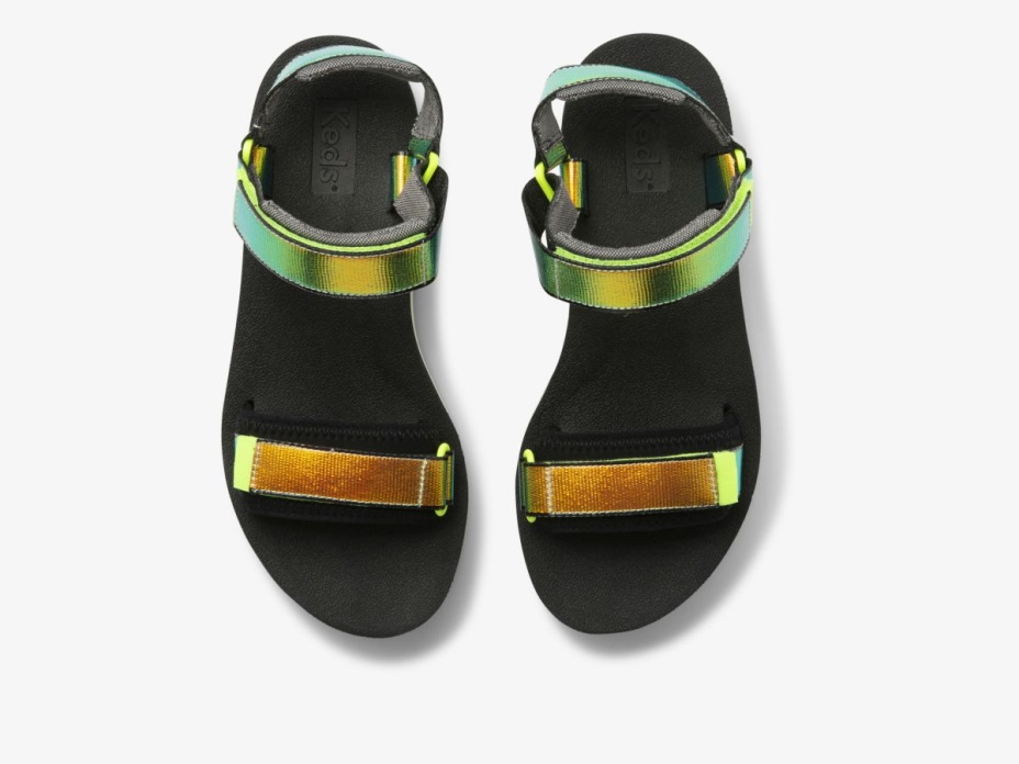 Kadın üçlü Platform Yanardöner çok Siyah Keds