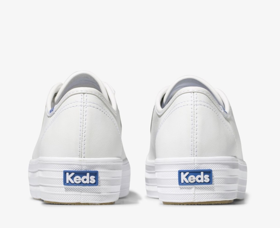 Kadın üçlü Tekme Deri Beyaz Keds