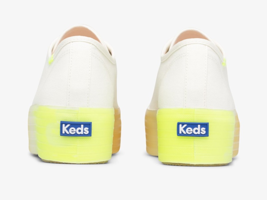 Kadın üçlü Ombre Tilki Keds Beyaz çoklu