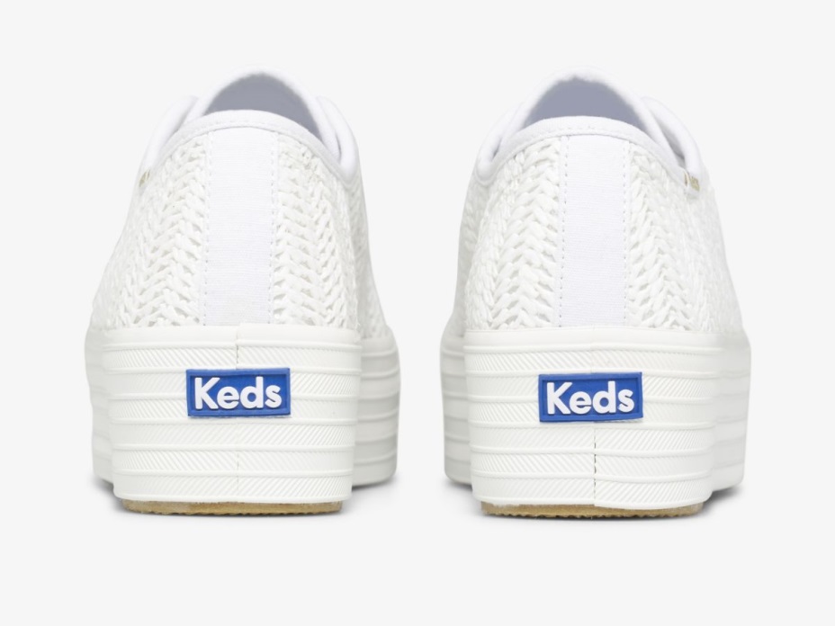 Kadın üçlü Rafya Beyaz Keds