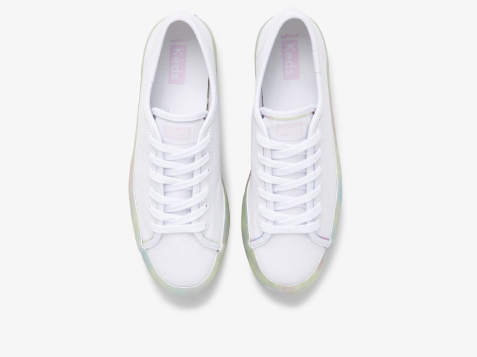 Kadın üçlü Kravat Boya Tilki Keds Beyaz çok