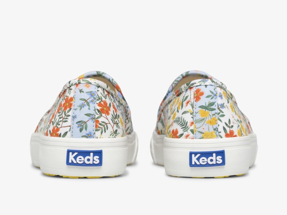 Kadın X Tüfek Kağıt Co. çift ​​​​katlı Wildwood Mavi Beyaz Keds