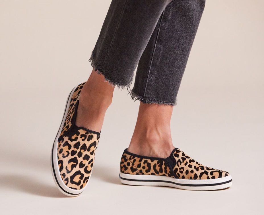 Kadın X Kate Spade New York Buzağı Saç Kayması Keds Leopard