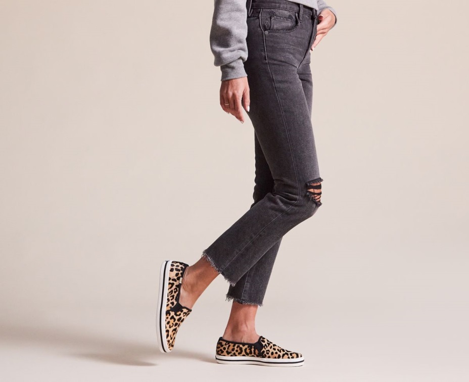 Kadın X Kate Spade New York Buzağı Saç Kayması Keds Leopard