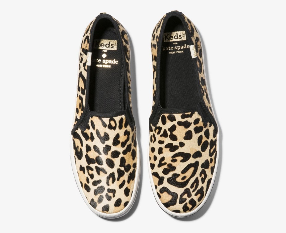 Kadın X Kate Spade New York Buzağı Saç Kayması Keds Leopard