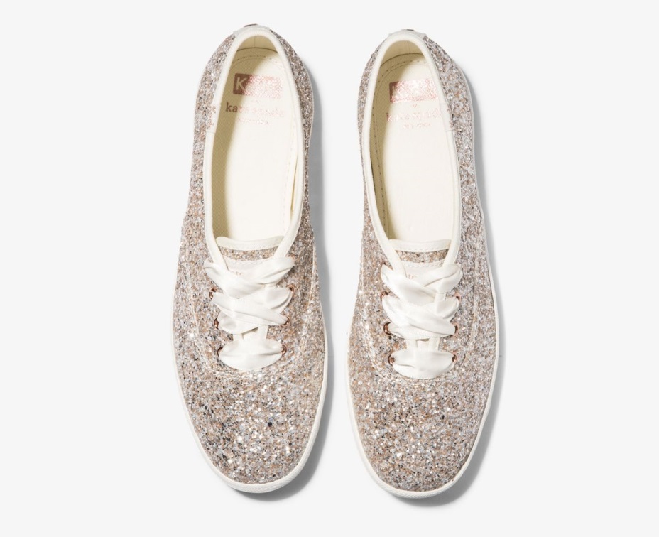 Kadın X Kate Spade New York şampiyonu Parıltılı Gül Altın çoklu Keds