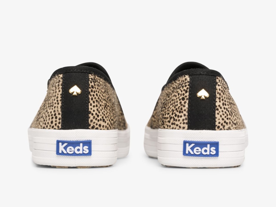 Kadın X Kate Maça New York çift Katlı Küçük Nokta Buzağı Saçı Ten Rengi Siyah Keds