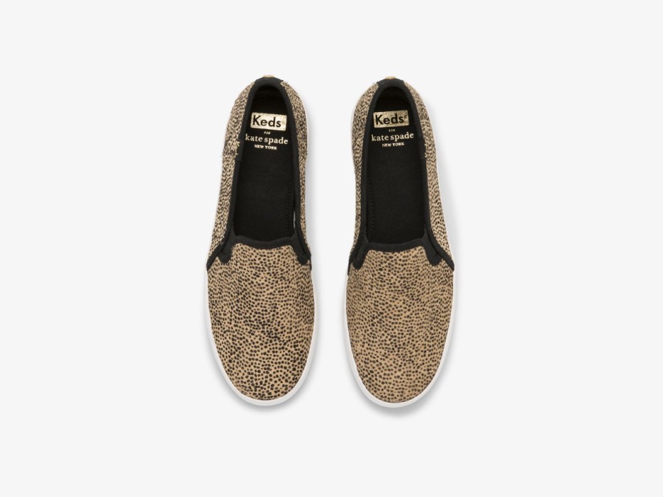 Kadın X Kate Maça New York çift Katlı Küçük Nokta Buzağı Saçı Ten Rengi Siyah Keds