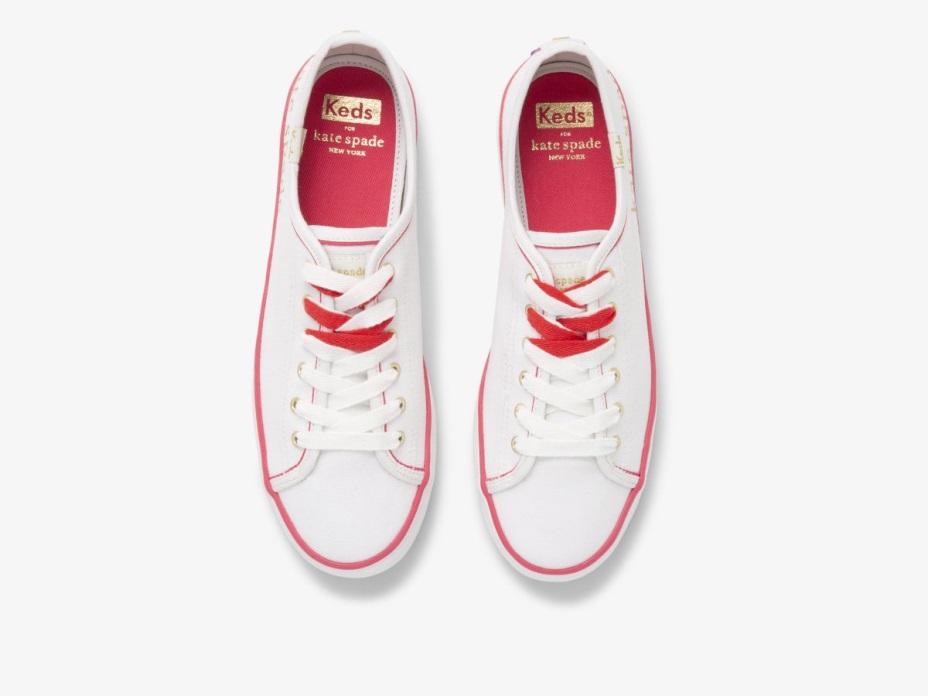 Kadın X Kate Spade New York Kickstart Folyo Logosu Keds Beyaz