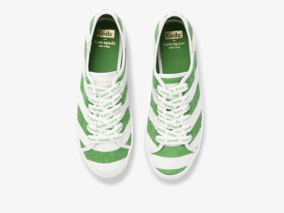 Kadın X Kate Spade New York Kickstart Logosu Tilki Beyaz Yeşil Keds
