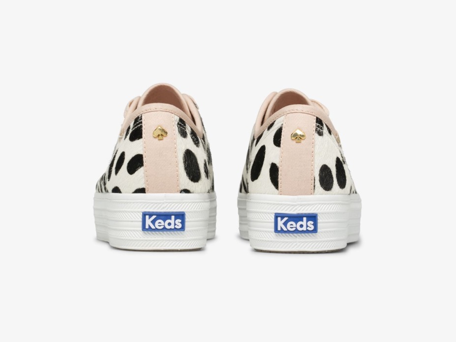 Kadın X Kate Spade New York üçlü Tekme Büyük Boy Nokta Baldır Saçı Keds Beyaz Pembe