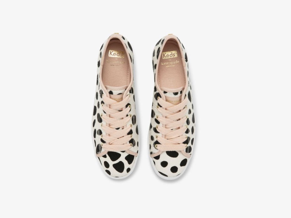 Kadın X Kate Spade New York üçlü Tekme Büyük Boy Nokta Baldır Saçı Keds Beyaz Pembe